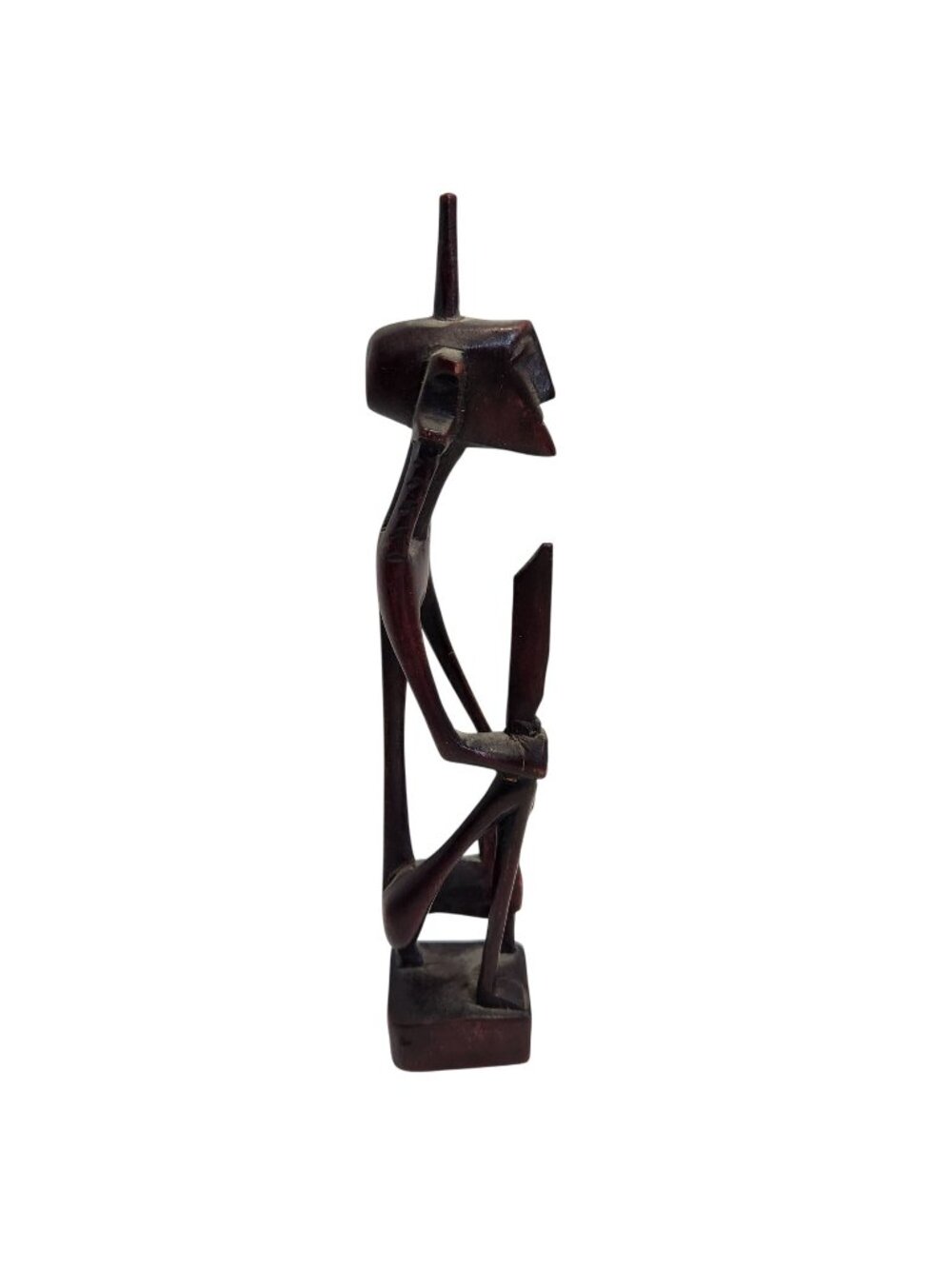 Vintage Lestari Indonesian Hand-Carved Wooden Figurine Abstract Folk Design